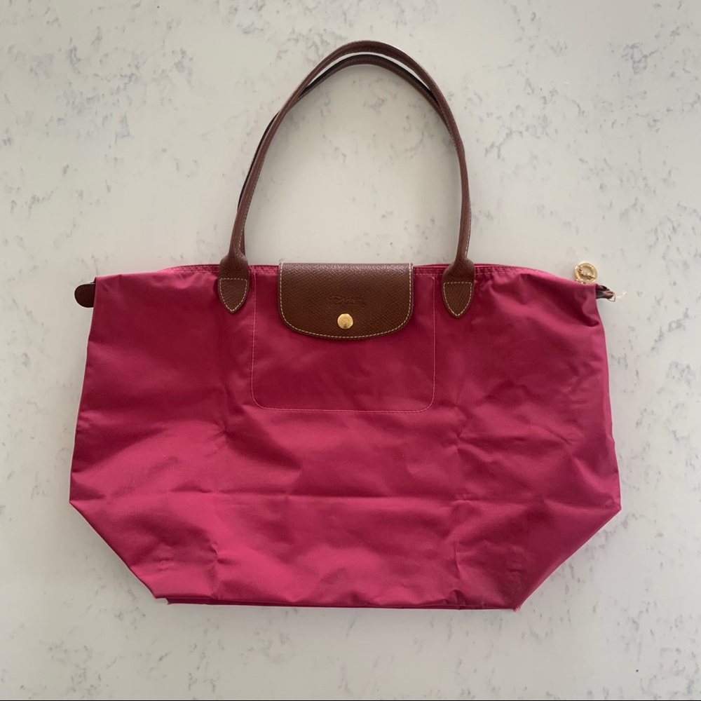 Pink Longchamp Le Pliage Large Tote
